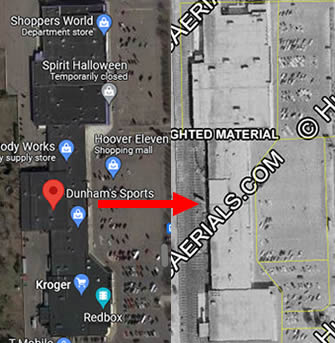 Carousel Twin Theatres - 1973 Aerial Compared To Modern Day (newer photo)